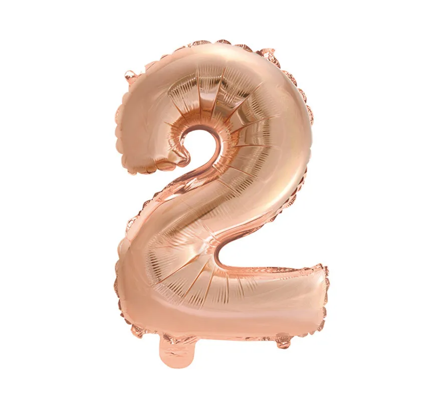 Palloncino Foil Numero 2 Colore Oro Rosa di 41 cm